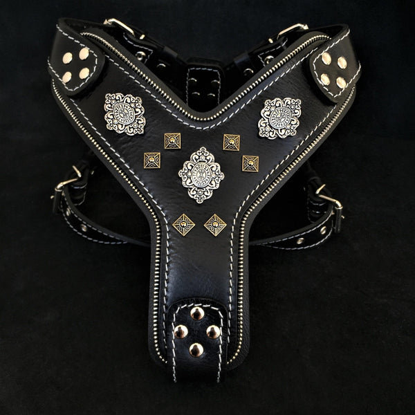 The "Aztec" Black harness for dogs